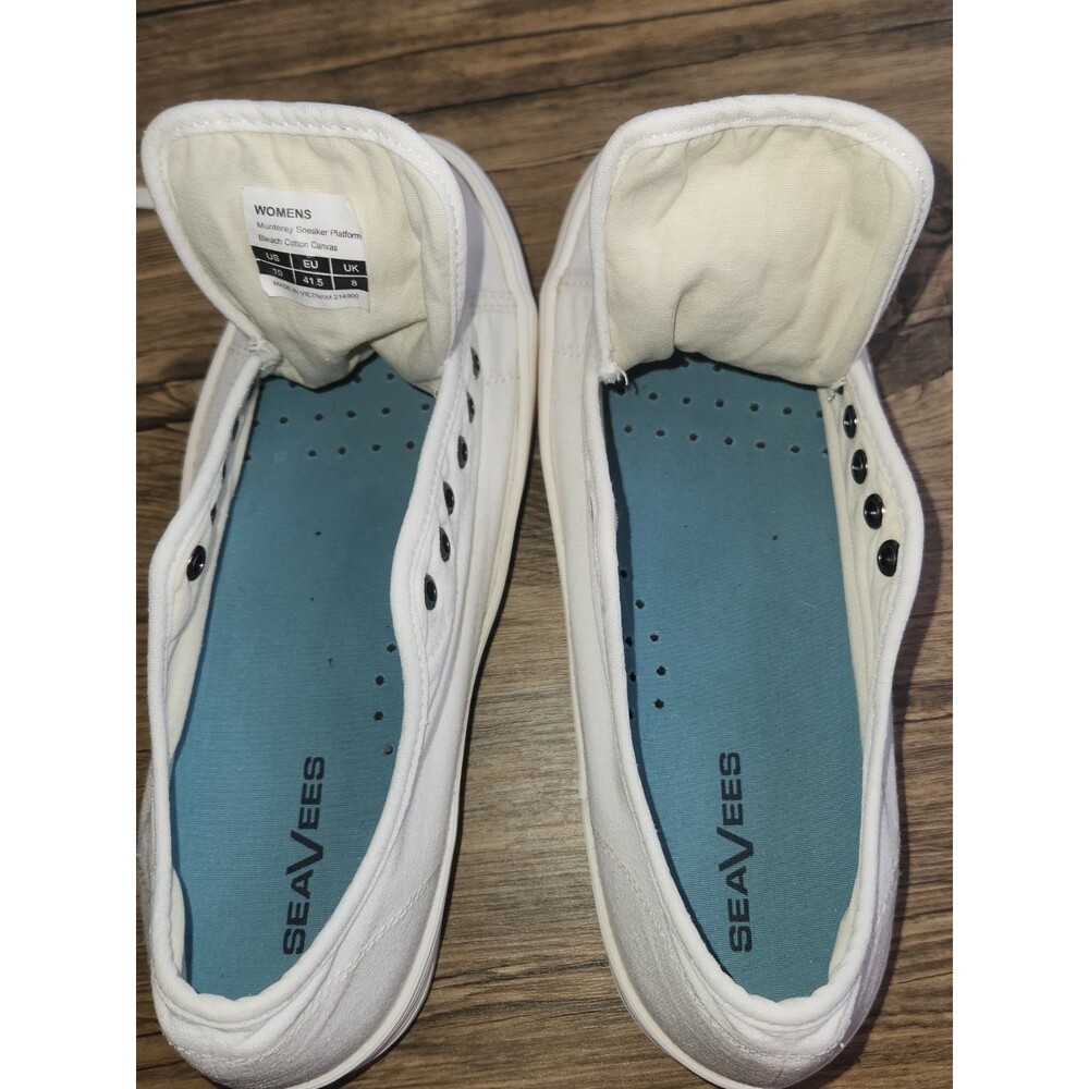 SeaVees Monterey Platform Sneakers, White Canvas; Women's Size 10 - Picture 13 of 16